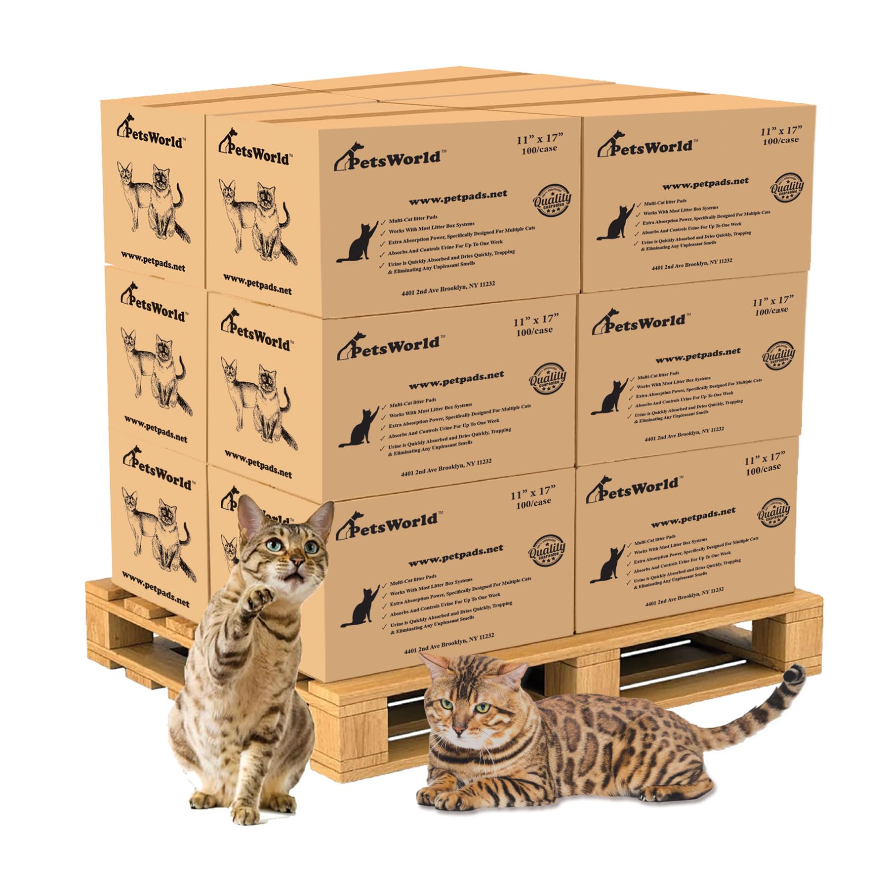 PetsWorld Universal Fit Multi-Cat Pad Refills for Litter Box, Fresh Scented, Ultra-Absorbent, Odor Control, Pack of 1200