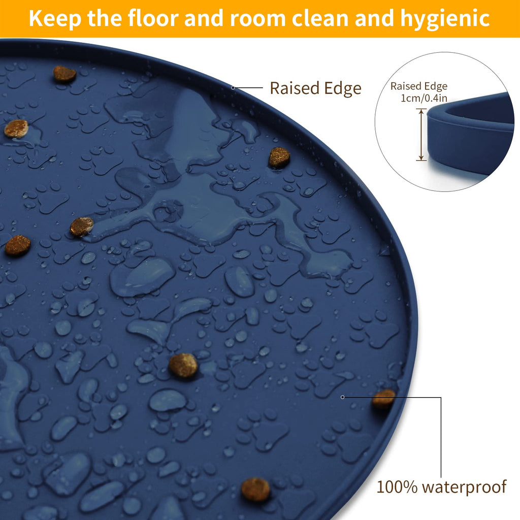 KPWACD Dog Food Mat Anti-Slip Bowl Mats, High-Lips Waterproof Pet Placemat