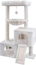AIWIKIDE Cat Tree Has Scratching Toy with A Ball Activity Centre Cat Tower Furniture Jute-Covered Scratching Posts (Beige, 37.4'')
