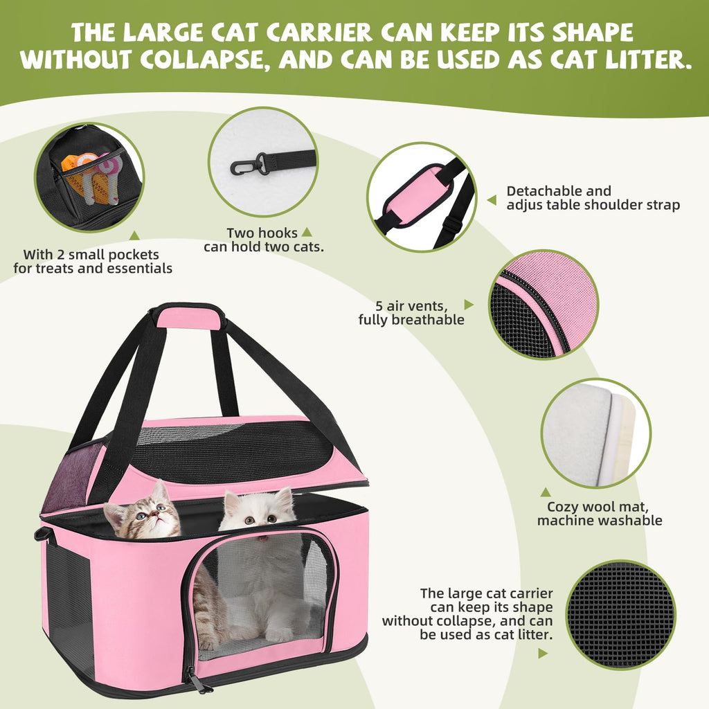 Soft Cat Carrier Up to 20 Lbs, Washable Pet Travel Bag for Kitten Puppy