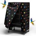 Tchvt Nighttime Bird Cage Covers with Zipper Panel Blackout Birdcage for Winter Universal Breathable Large Good Night Enclosure for Bird (Polka Dot, 26x19x40 inch)