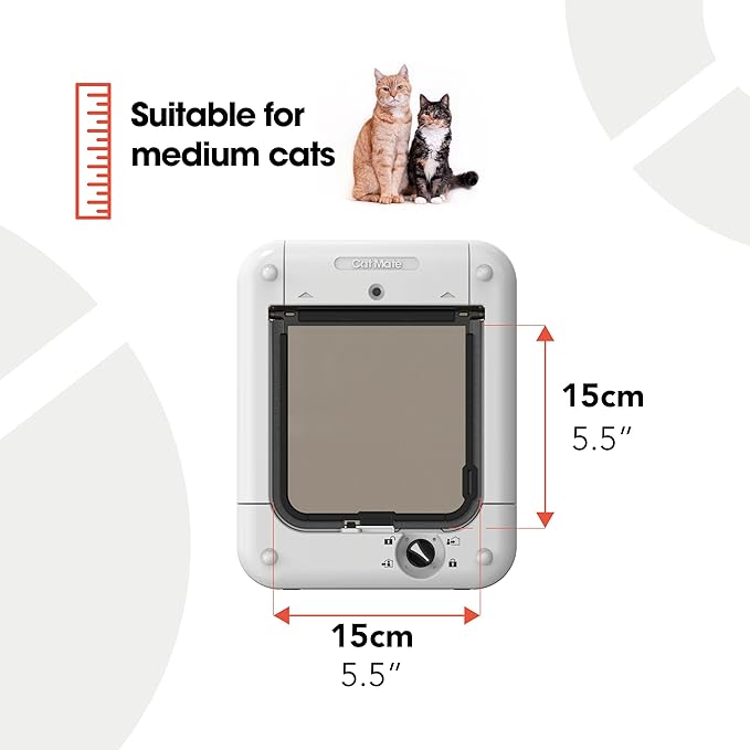 Cat Mate Microchip Activated Cat Flap (360) for Cats & Small Dogs, White