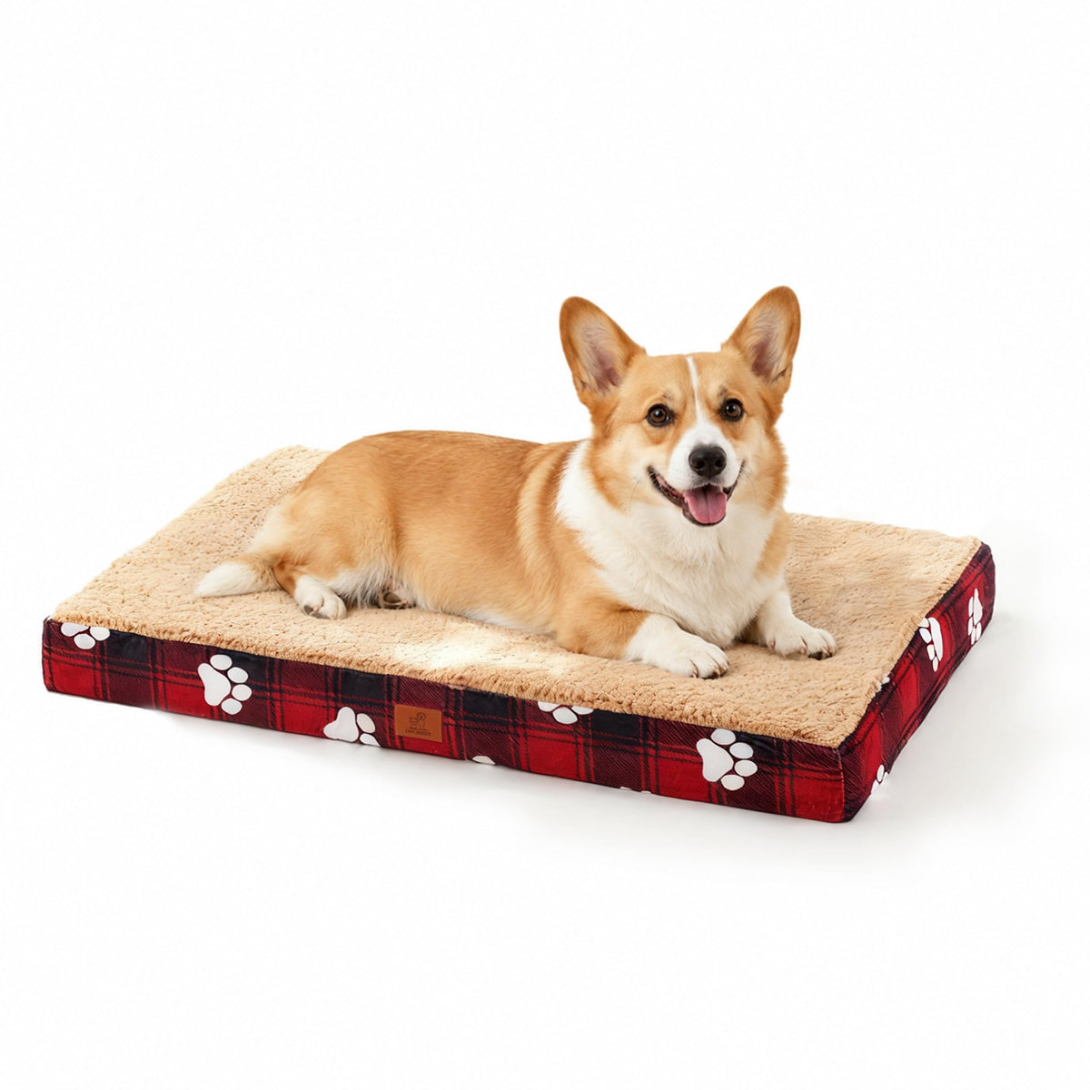 CAPT.SNOOZE Orthopedic Dog Bed for Crate 35"x22" Sherpa Pet Bed, Chocolate