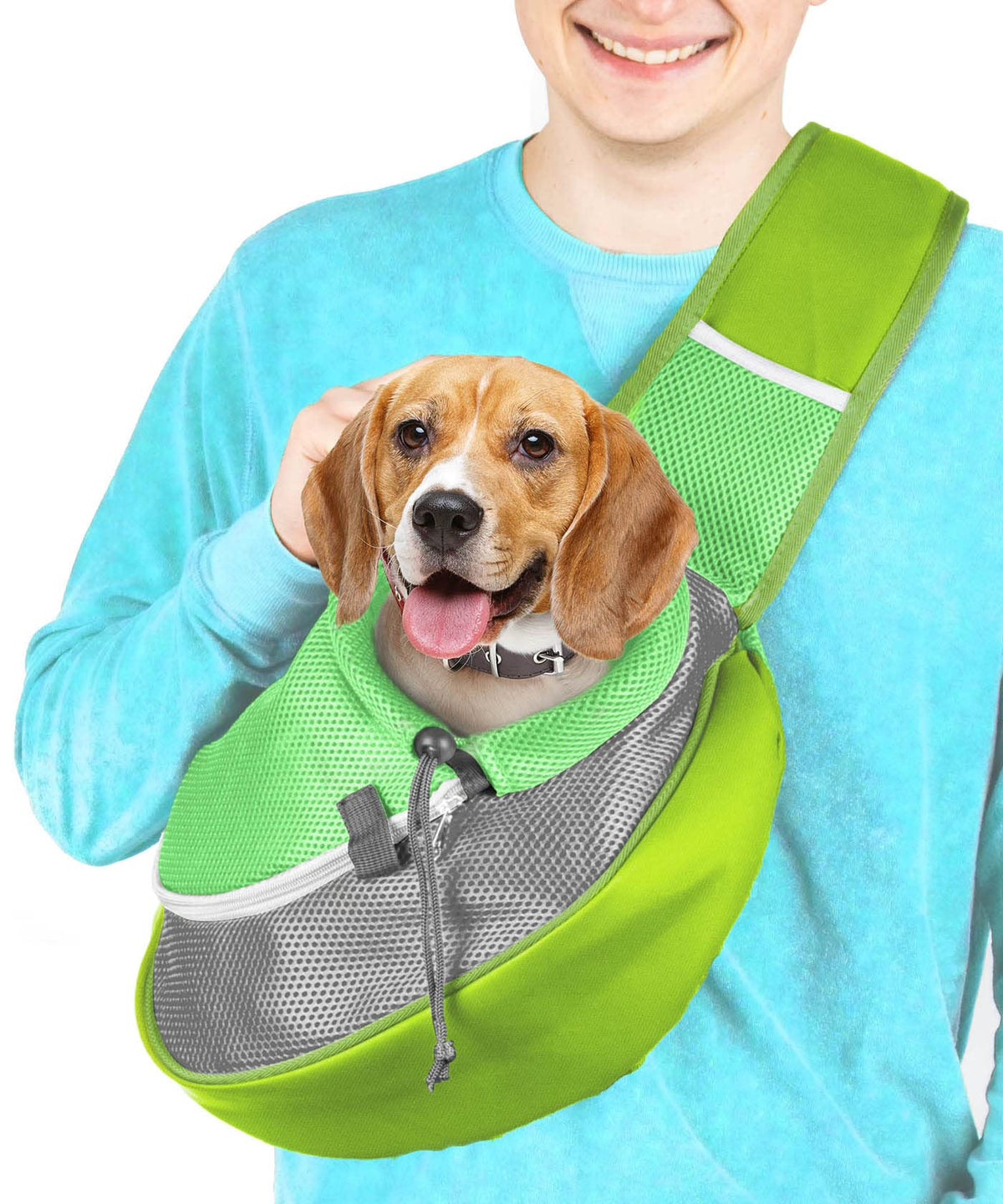 Cuddlissimo Small Dog Sling Carrier, Pet Cat Sling, Puppy Pouch - Red-S