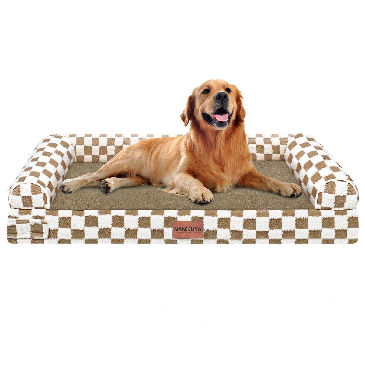 NANUYA Orthopedic Dog Bed for Jumbo Dogs, 48 x 33 Inch, Light Grey