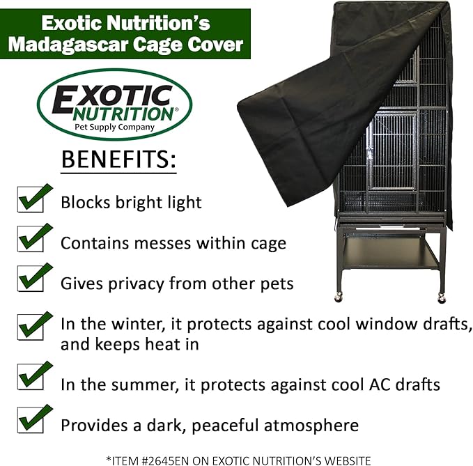 Exotic Nutrition Madagascar Cage Cover - Durable & Custom-Fitted
