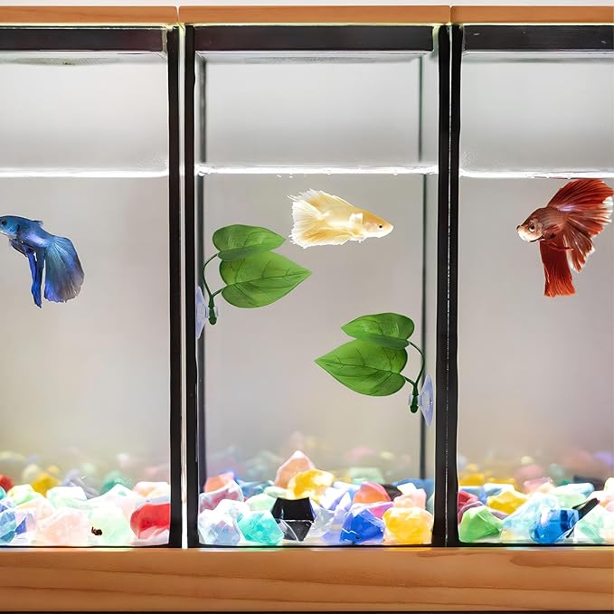 Beta Fish Toys,2 PCS Betta Fish Leaf Hammock,Betta Fish Tank Decorations Aquarium Decor for Sleeping Resting Hiding Playing Breeding