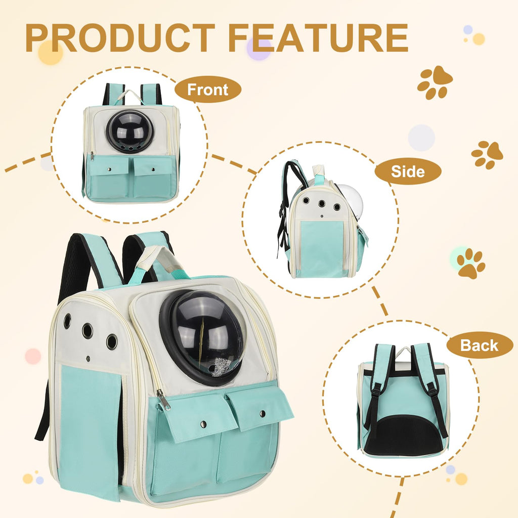 PETAXCELL Pet Backpack Carrier, Portable and Ventilated, Oxford Cloth, Dogs Cats and Small Animals Travel Bag 12.99", (Blue, 1 Pcs), Intended for Hiking/Camping/Traveling