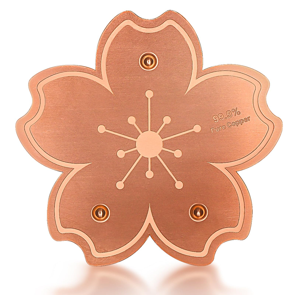 Yncotte Bird Bath Copper Disk, 1pcs Flower Shaped 99.99% Pure Copper Cleaning Disc Plate for Physical Safe Water Purification All-Season for Outdoor Wildlife Bird Bowls Birdbaths Solar