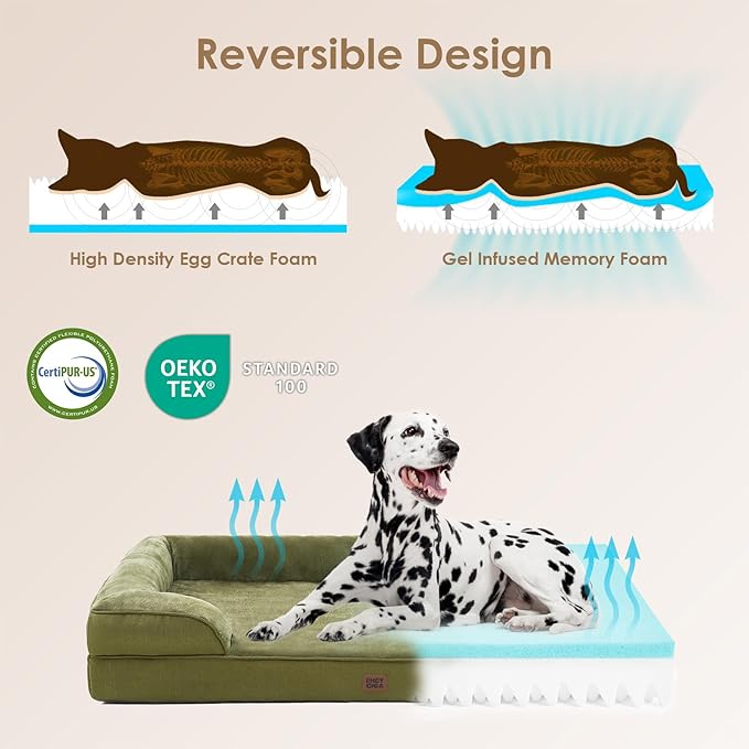 EHEYCIGA Orthopedic Dog Bed Medium Size Dog, Waterproof Washable Pet Beds