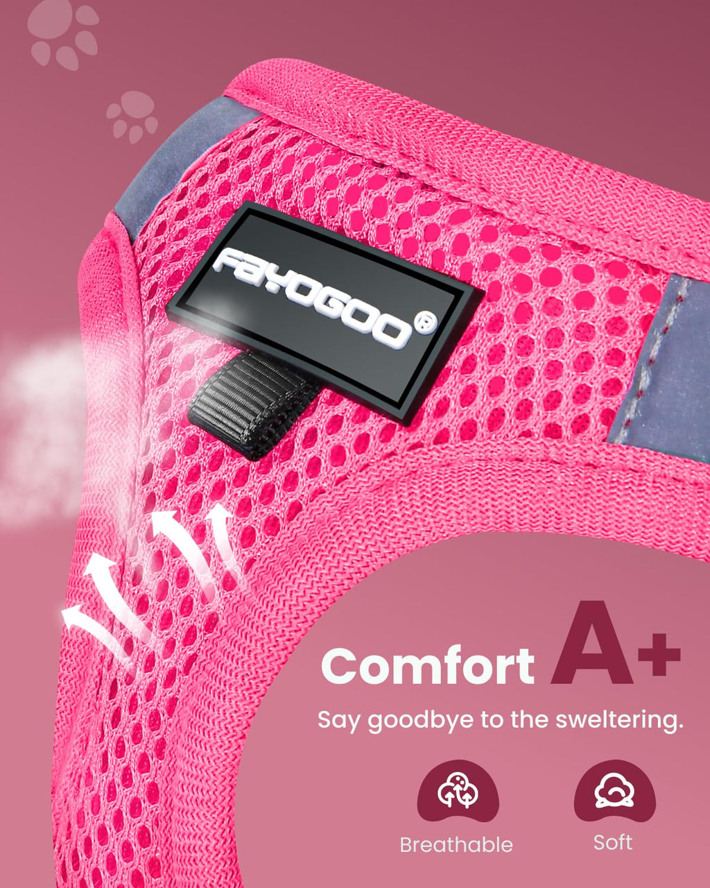 FAYOGOO Cat Harness and Leash Set, Escape-Proof Step-in Vest for Walking