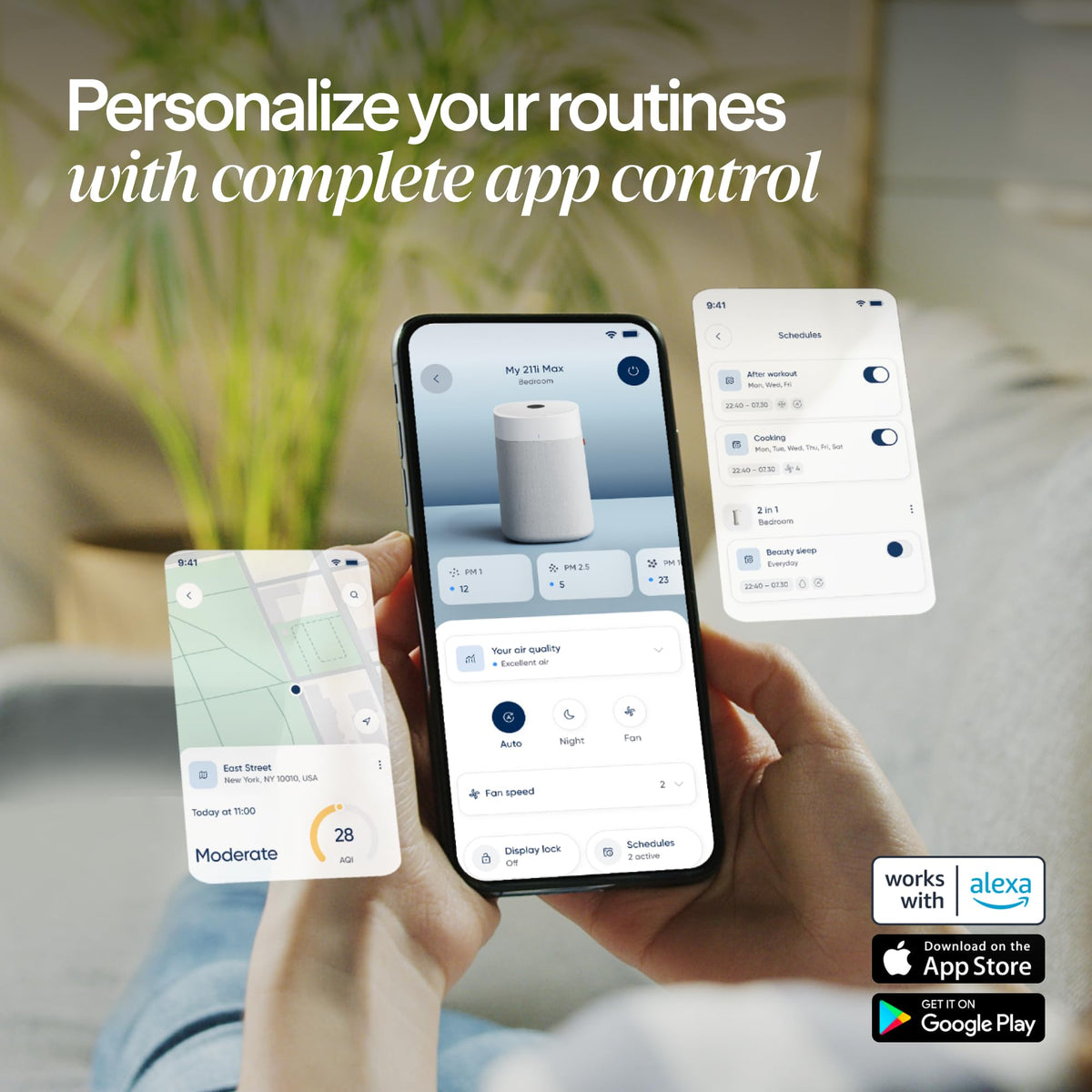 BLUEAIR Air Purifiers for Home Large Room up to 3,235 Ft², Blue 211i Max