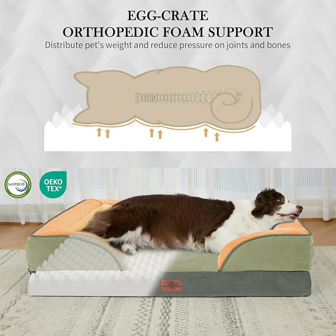 Comfort Expression Orthopedic Dog Beds for Large Sized Dog with Bolster