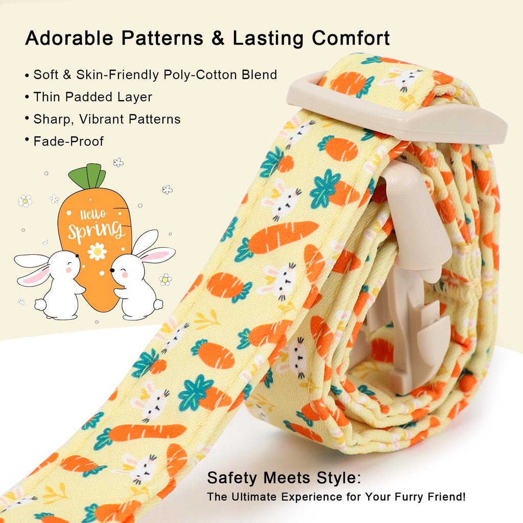 Babole Pet Easter Dog Collar for Giant Large Dogs - Cute Carrot Bunny Easter Collars for Boy Girl Dogs, Lightweight Adjustable Yellow Cartoon Holiday Dog Collar XL