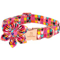 Lionheart Glory Heart Dog Collar, Valentine's Day Dogs Collar with Flower, Cute Floral Pattern Pet Collars Adjustable Dog Collars for Small Dogs