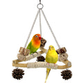Jevnd Bird Swing for Cage with Chew Toys, 3 Stable Sisal-Wrapped Perches(L)