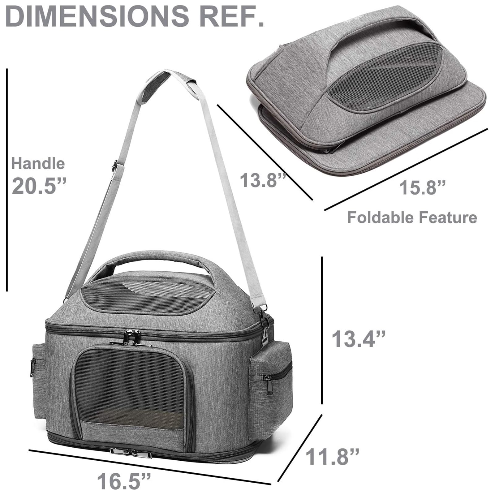Large Fat Cat Carrier Fit up to 20 Pounds, Small Puppy Pet Travel Carrier, Car Seat Secure and Collapsible Soft Side Carrier Airline Approved Under Seat