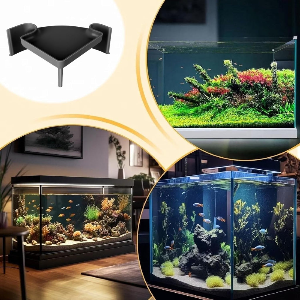 CPLIKE Aquarium Cave Hideout with Viewing Window – Corner Fish Tank Tunnel for Pleco, Cory Catfish, Kuhli Loach, Shrimp & Betta – 2 Hole Plastic Breeding Shelter for Bottom Dwellers (6"x6"x2.5")