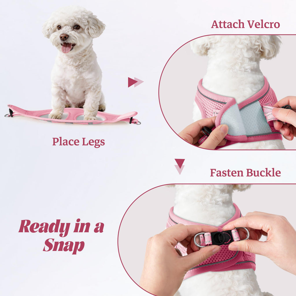 No Pull Dog Puppy Harness and Leash Set Reflective Mesh Vest Small