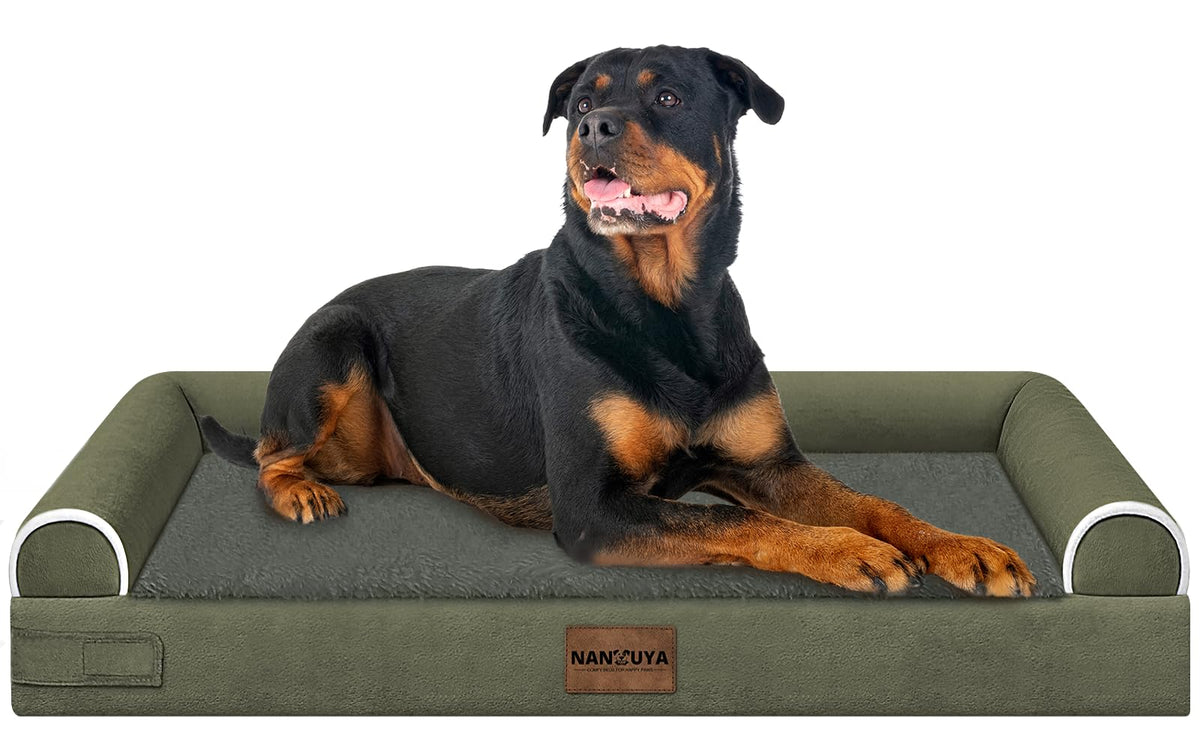 NANUYA Orthopedic Dog Bed for Jumbo Dogs, 48 x 33 Inch, Light Grey