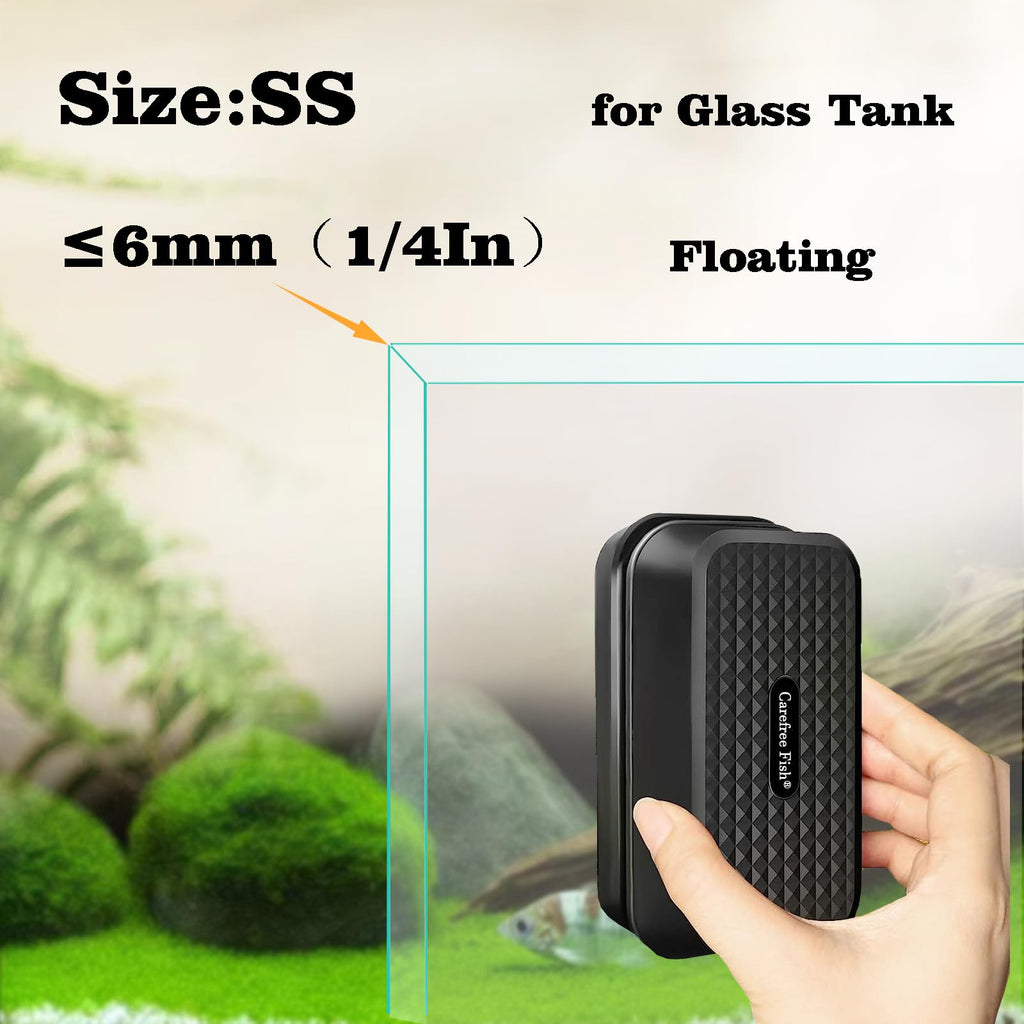 Carefree Fish Aquarium Small Magnetic Cleaner for Glass Fish Tank Algae Scraper Floating