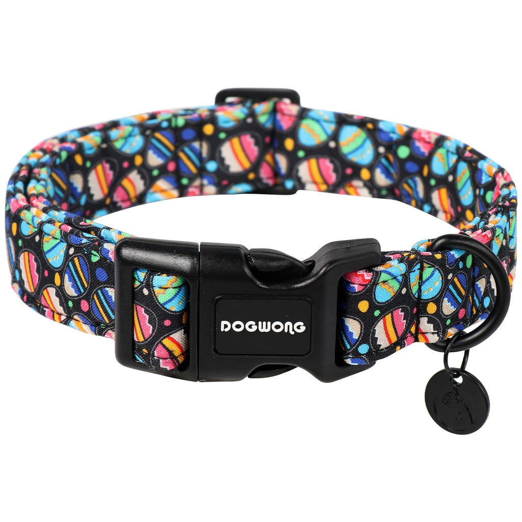 DOGWONG Easter Dog Collar, Black Egg Dog Collar Soft Durable Adjustable Costume Cute Easter Puppy Collar for Small Medium Large Dog
