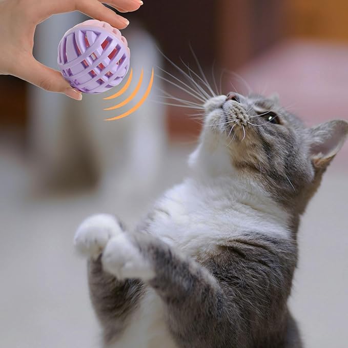 MeowAroma Cat Toy Balls with Bell Inside, Rubber, 2 inches, 3 Pcs