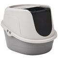 No-Mess Hooded Enclosed Cat Litter Box with Odor Control and Swinging Door, Standard, 21" x 16" x 15", Multicolor