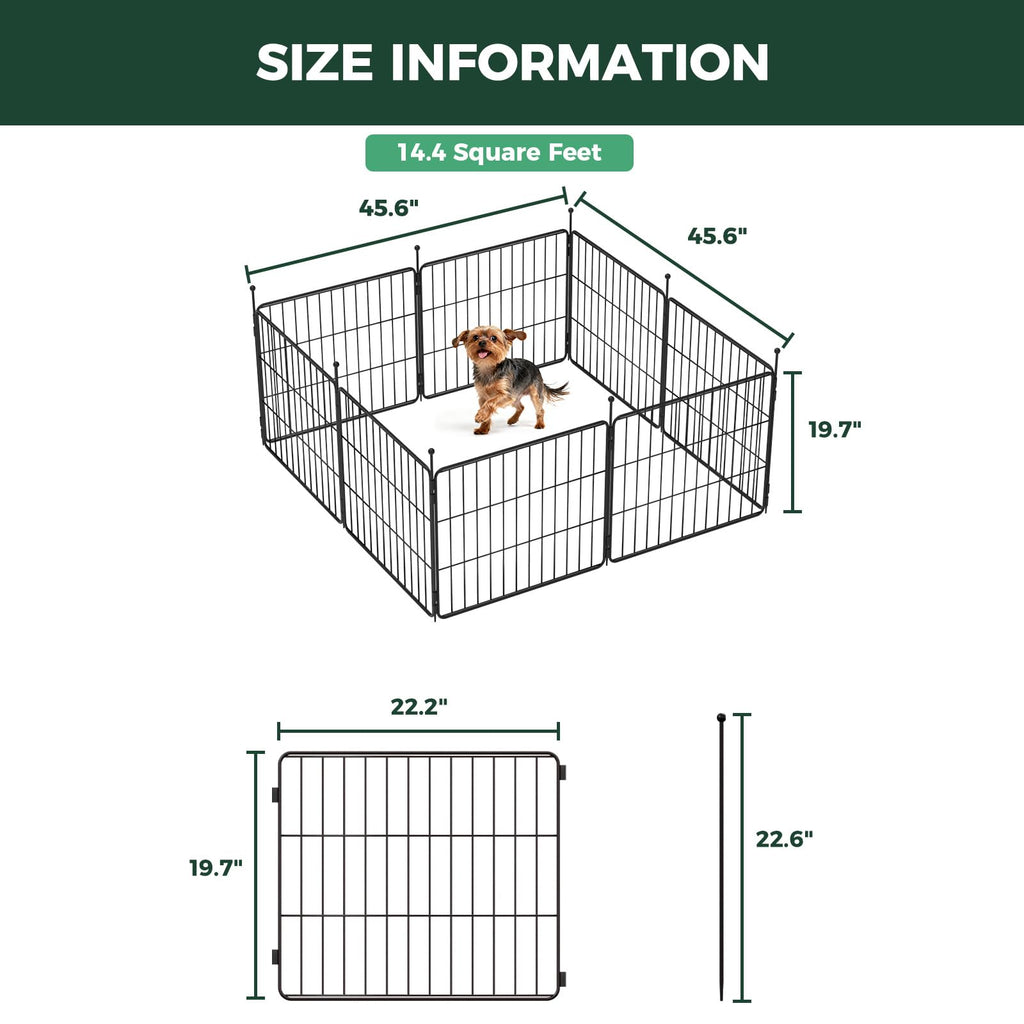 FXW MiniPaws Dog Playpen, Indoor, Yard & RV Camping, 20" H, 8 Panels
