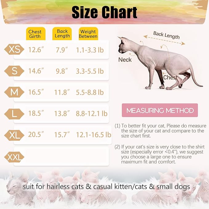 DENTRUN Sphynx Hairless Cats Costume Funny Bee Warm Winter Sweater Cute Pullover Kitten Shirts Breathable Cat Leisure Wear Turtleneck Vest Adorable Cat's Clothes Jacket Pajamas Jumpsuit, XS