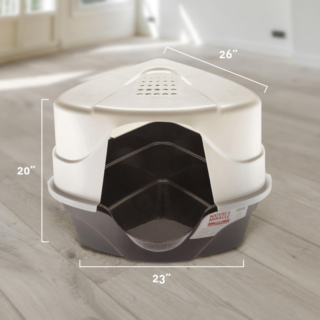 Nature's Miracle Advanced Hooded Corner Cat Litter Box with Charcoal Filter