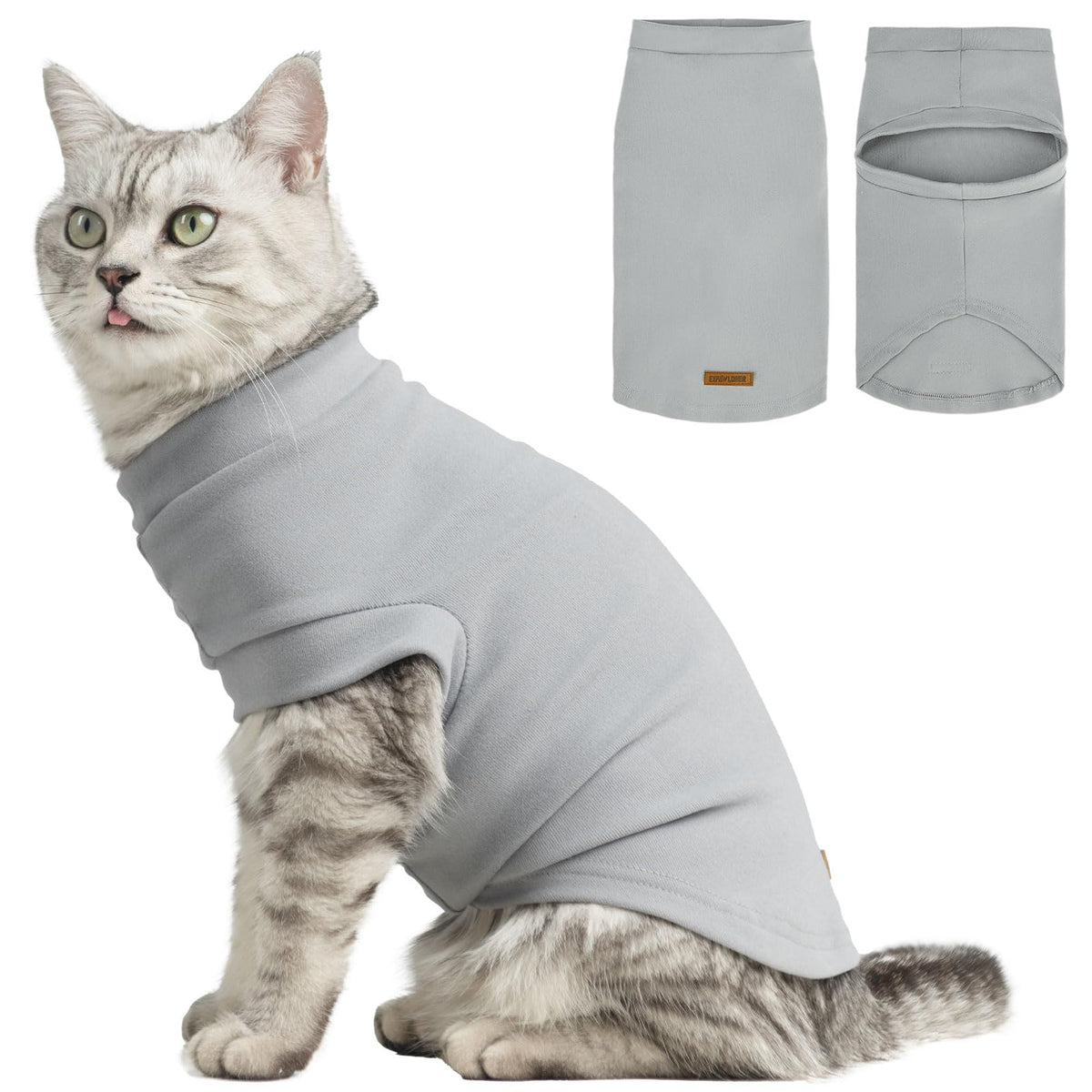 EXPAWLORER Cat Sweater Warm Fleece Pet Clothes for Cats Only