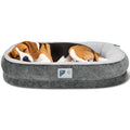 Dog Bed Medium Size Dog,Orthopedic Bed with Removable Cover&Non-Slip Bottom Couch Bed with Four-Sided Bolster Grey M