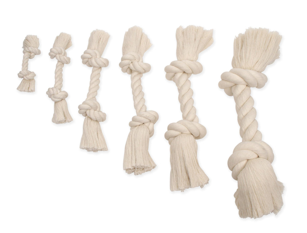Mammoth Pet Products Dog Flossy Chews 100-Percent Cotton White Rope Bone, Medium, 12-Inch (10004V), All Breed Sizes
