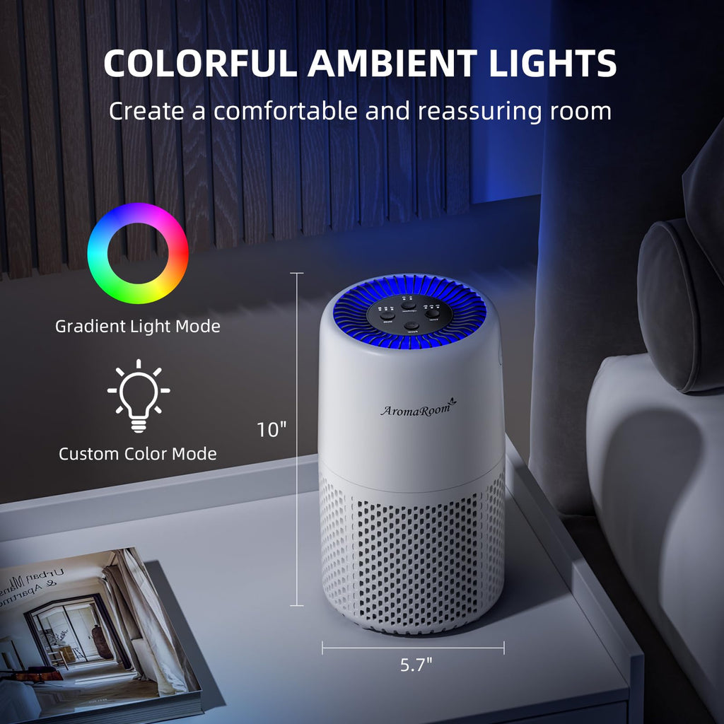 AromaRoom Air Purifiers, Quiet Air Cleaner For Pets, Baby Room,Home