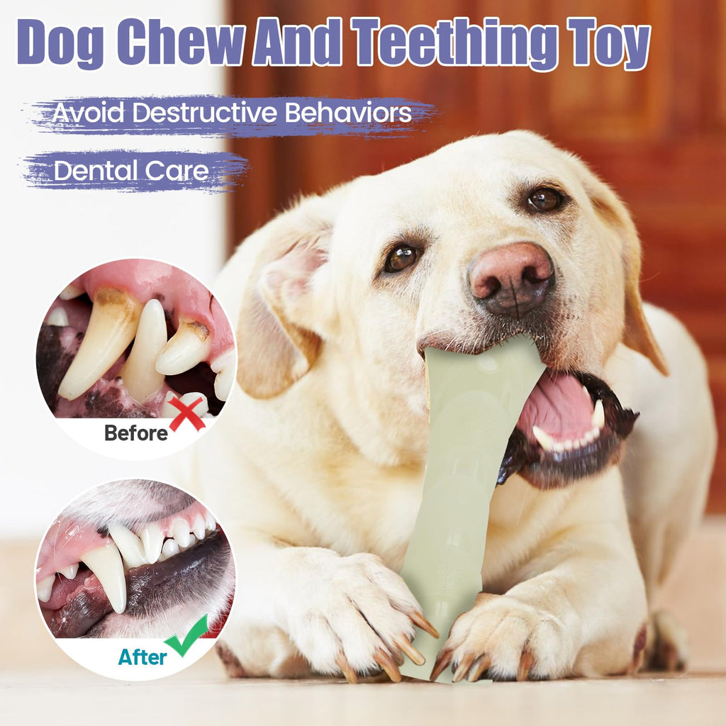 KGPERGU Glow in The Dark Dog Chew Toy, Rubber Dog Toys to Keep Them Busy, Interactive Treat Dispensing Puzzle Toy with Teeth Cleaning, Outdoor Fetch & Nighttime Play
