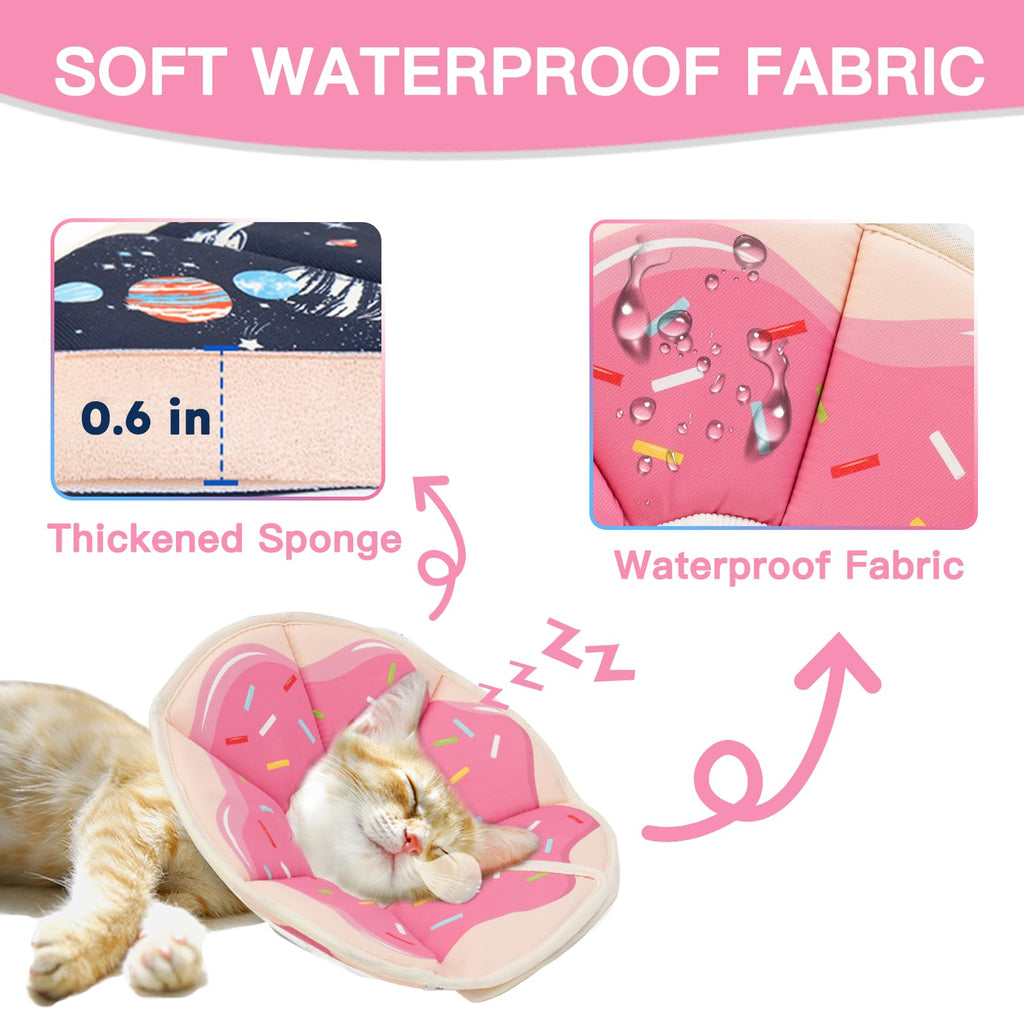 Cat Cone Collar Soft, Waterproof Cat Recovery Collar After Surgery, Adjustable Pet Donut Collar, Safety Elizabethan Collar to Prevent Licking Wounds for Kittens, Pet Cone Alternative