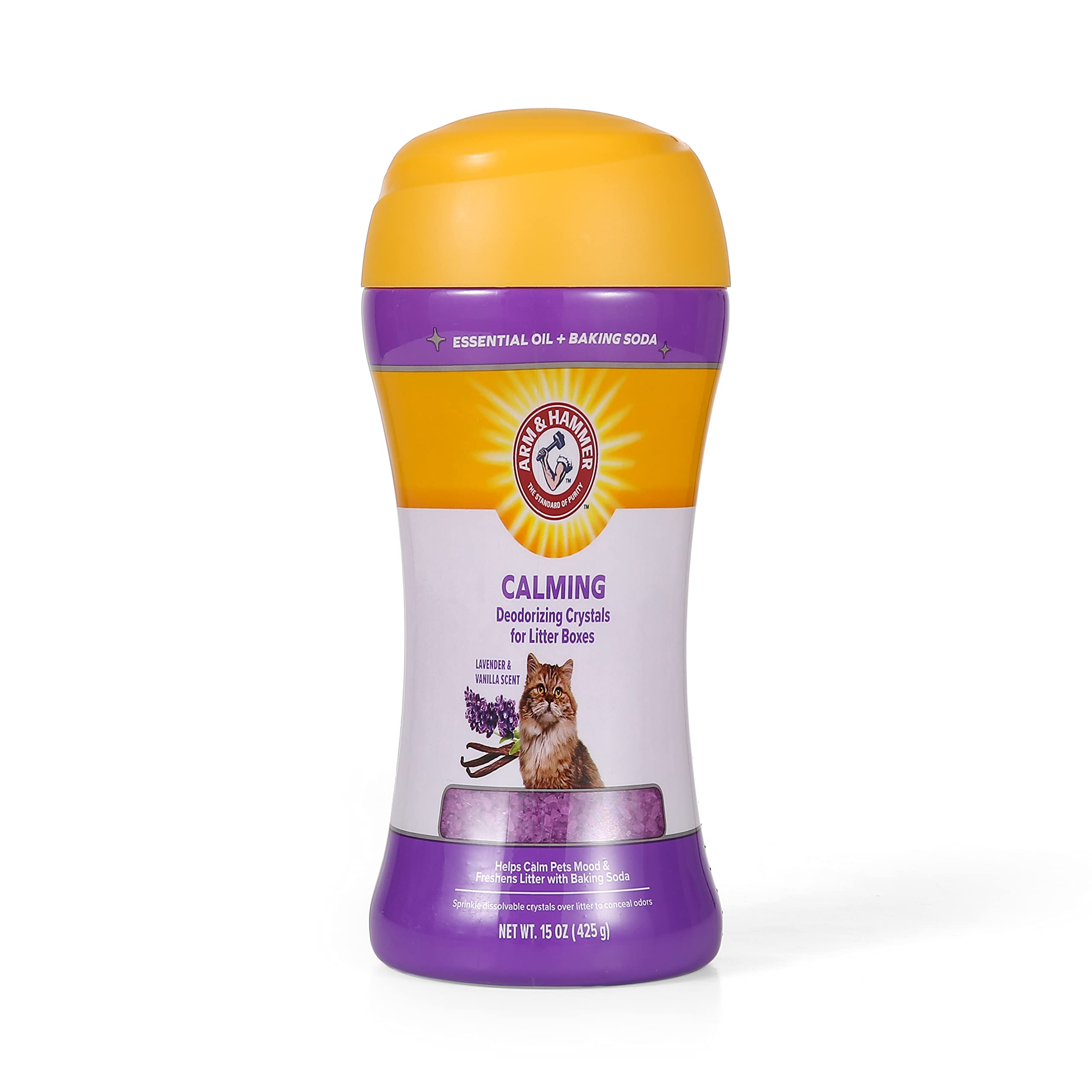 Arm & Hammer Cat Litter Deodorizing Crystals, Lavender and Vanilla, 15 Oz