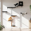 Wall Mounted Cat Furniture Set of 4 – 4 in 1 Cat Wall Shelves with Hammock, Bridge, Climbing Tree & Perch – Shelves for Large Cats, Holds Up to 30 lbs, Indoor Playground