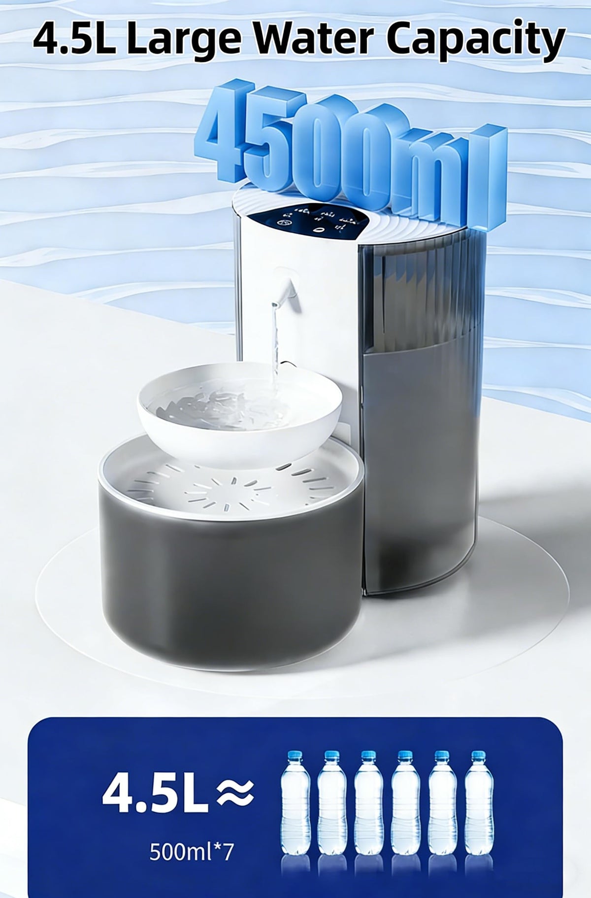 Wireless Cat Water Fountain Cordless No Filters, Pet Water Fountains