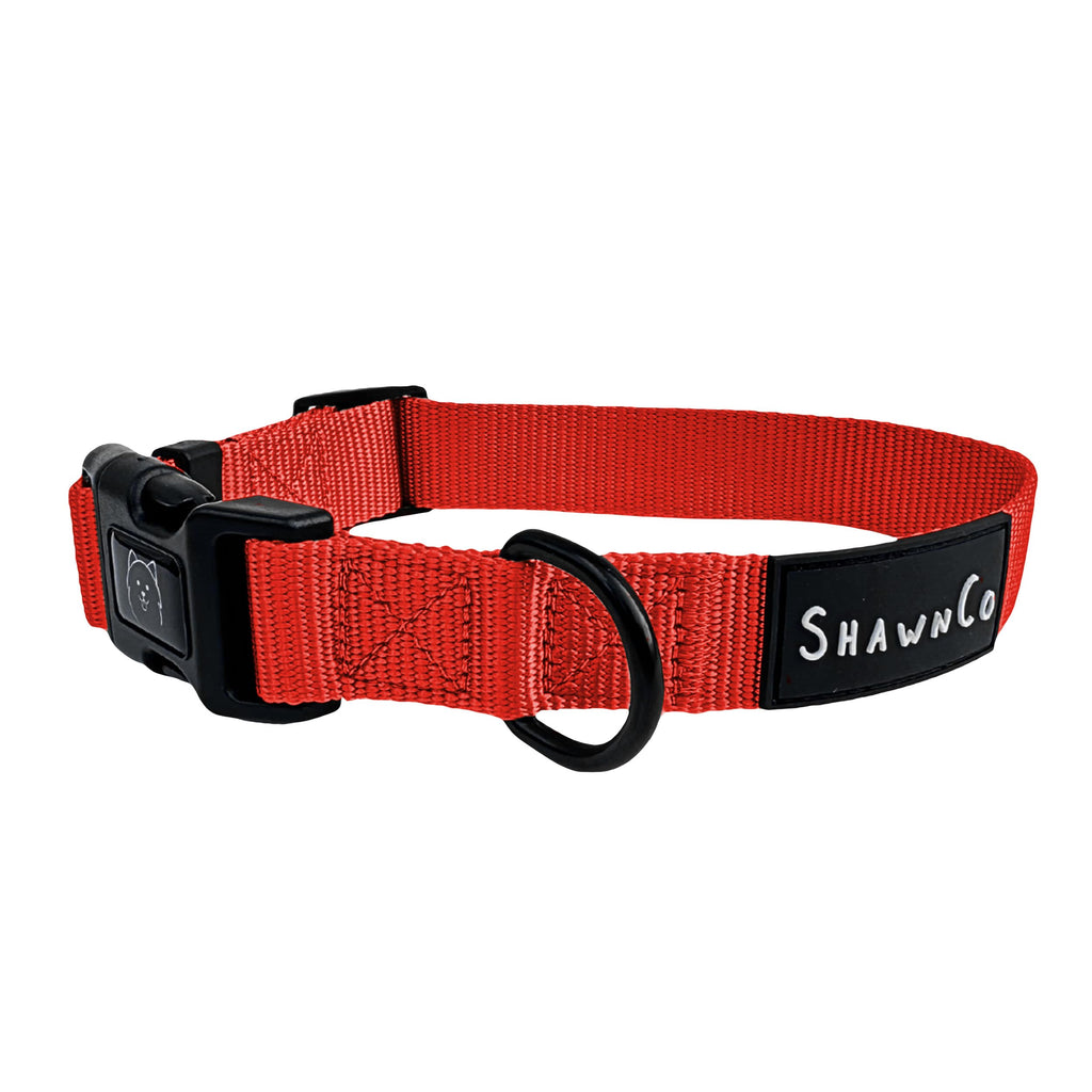 ShawnCo Dream Walk Dog Collar- Premium, Adjustable and Comfortable Pet Collar for Small, Medium, Large and Extra Large Dogs (XL, Mustang Red)