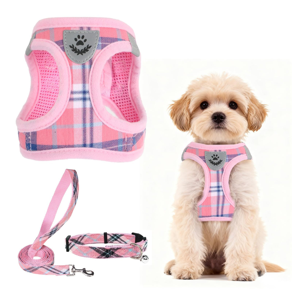 PUPTECK Dog Harness, Collar and Leash Set No Pull for Small Medium Sized