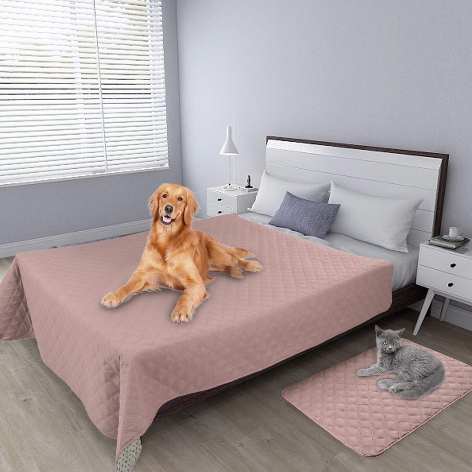 Easy-Going Waterproof Dog Bed Cover, Non-Slip Pet Blanket, 86x82in, Pink