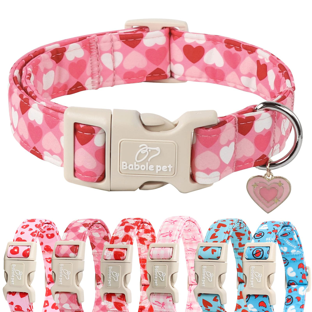 Babole Pet St Patricks Day Dog Collar for Small Dogs - Lucky Flower Shamrock Green Dog Collars, Cute Irish Clover Puppy Collar with Quick Release Buckle for Girls&Boys Dogs XS