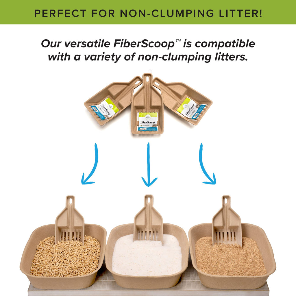 Kitty Sift FiberScoop Disposable Litter Scoop, Plastic-Free & Sustainable - Natural, One Size (Pack of 2)