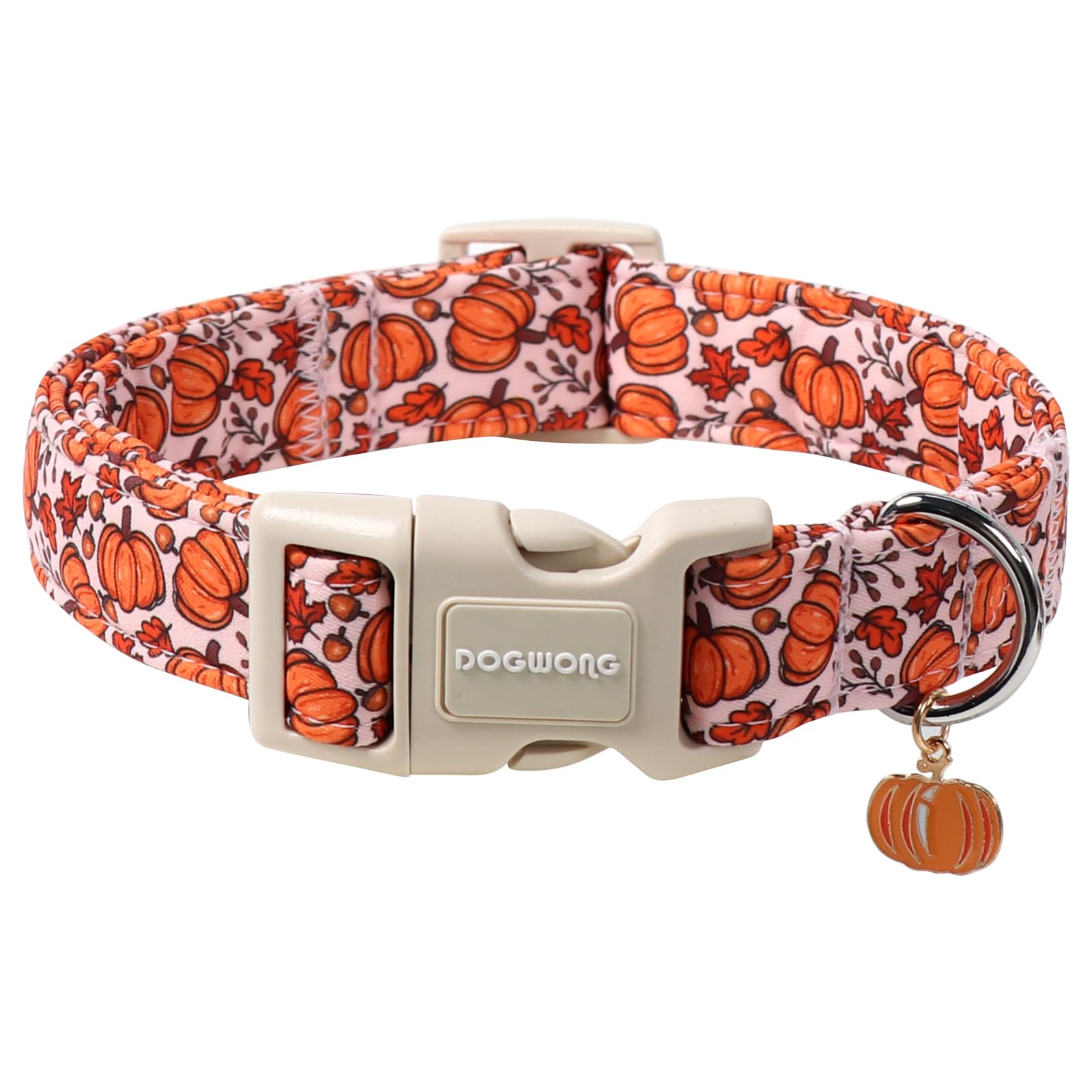 DOGWONG Fall Pumpkin Dog Collar- Cute Daisy Pumpkin Dog Collars Adjustable Orange Halloween Thanksgiving Dog Collar for Small Medium Large Dogs M — XS — L — M