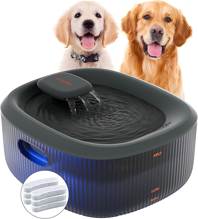 WOPET Dog Water Fountain for Large Dogs, 6L/205oz/1.6Gal Automatic Dog and Cat Water Fountain, Pet Water Dispenser with 6 Filters, Ultra-Quiet Pump, Great for Large Dogs Cats and Multi-Pet Home