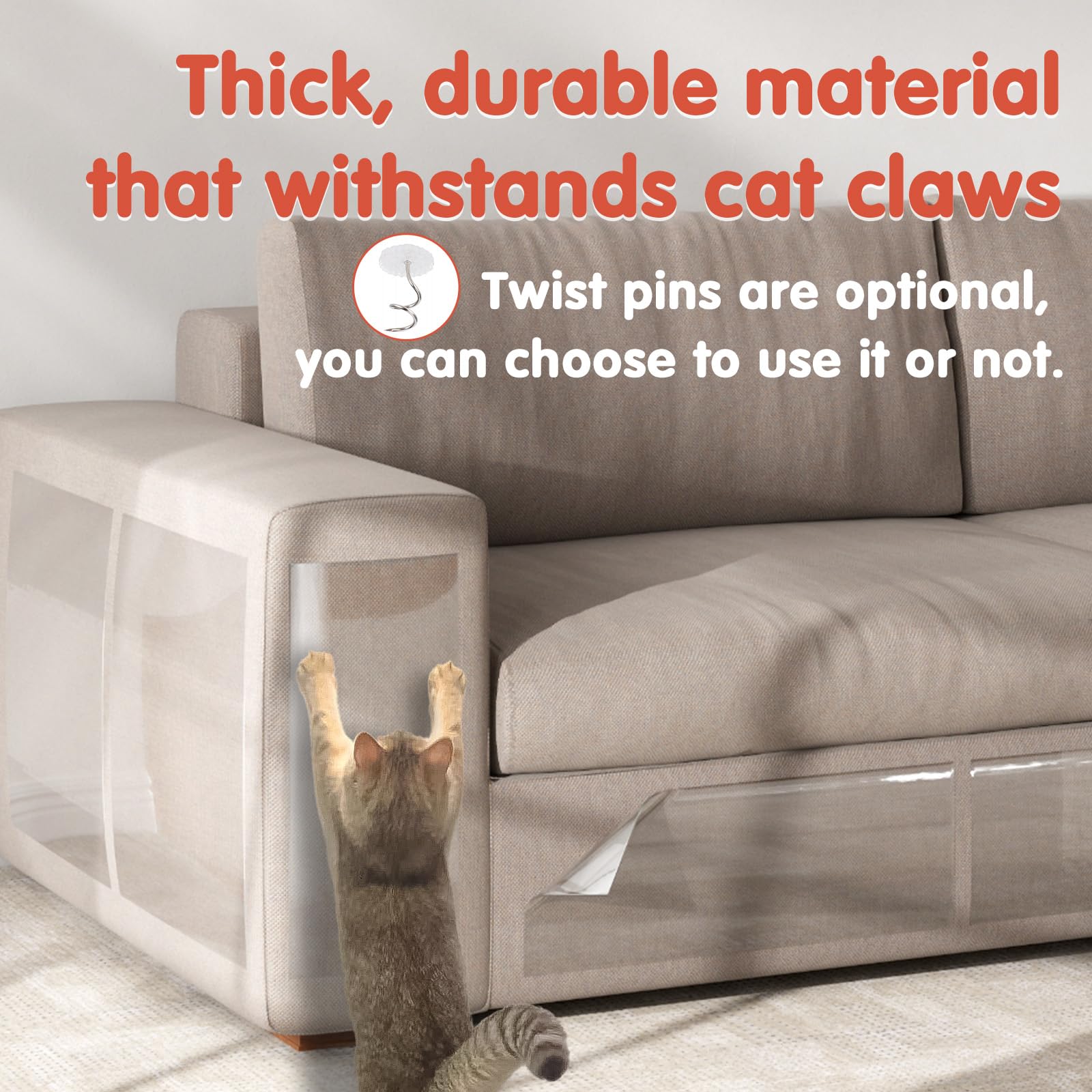 Secopad 18 PCS Cat Scratch Furniture Protector, Couch Protector, 14IN