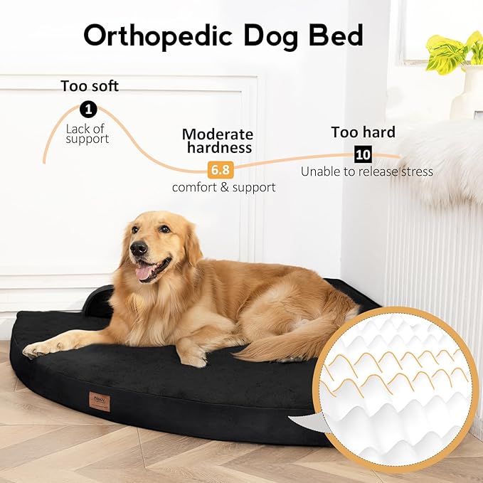 MEKIY Jumbo Orthopedic Waterproof Dog Bed with Sides for Extra Large Dogs