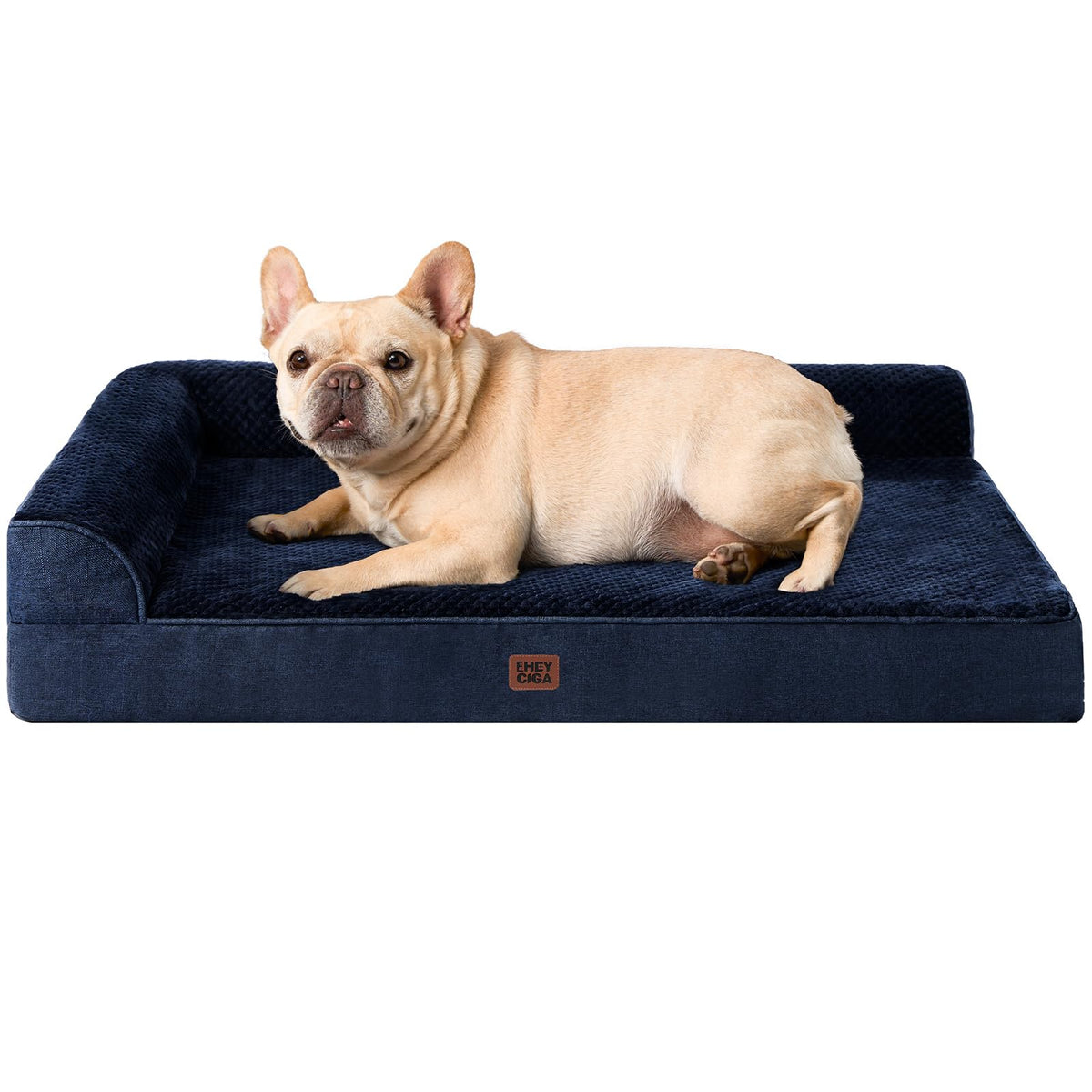EHEYCIGA Orthopedic Dog Bed Medium Size, Memory Foam Dog Bed, Navy Blue